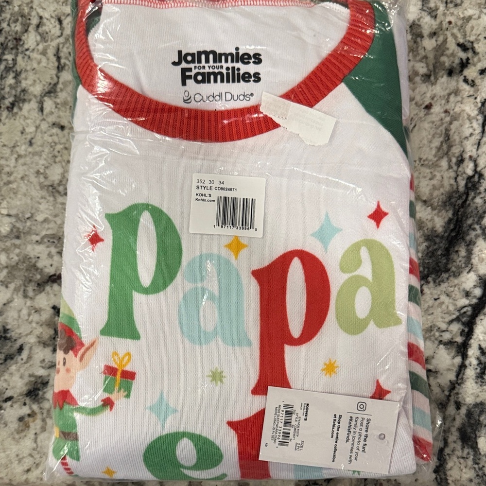 Cuddl Duds Men's Pajama Set - Festive Red, Green, and White
